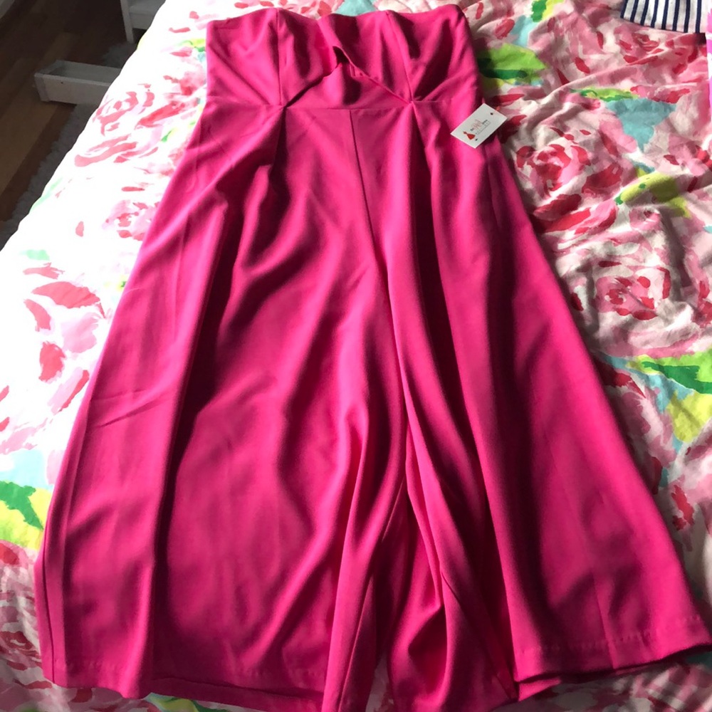 Pink sweetheart top jumpsuit